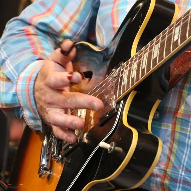 Close-up van gitaarspel